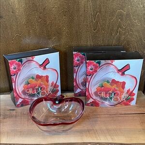 Studio Nova Red Apple Glass Dish (set of 3)
